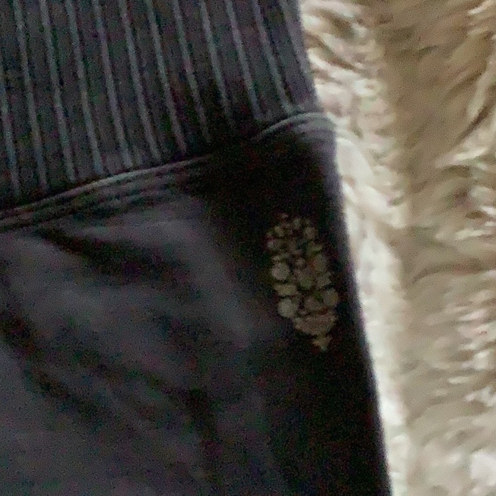 Free People Black Leggings with Pinstripe Waistband